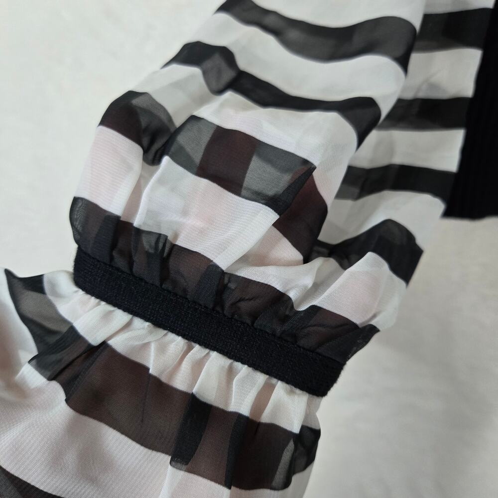 Maeve Anthropologie Contrast Sleeve Sweater Womens XS Sheer Sleeve 0840 - Picture 7 of 12